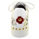 Sneakers basse classiche in pelle bianca con stampa a fiori