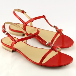 Sandalo in pelle rosso