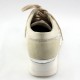 Sneakers con tacco beige e tessuto