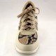 Sneakers con tacco beige con pitone