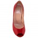 Scarpe rosse con tacco alto aperte in punta