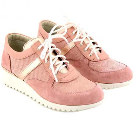 Sneakers con tacco rosa