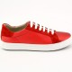 Sneakers basse classiche in pelle rosso