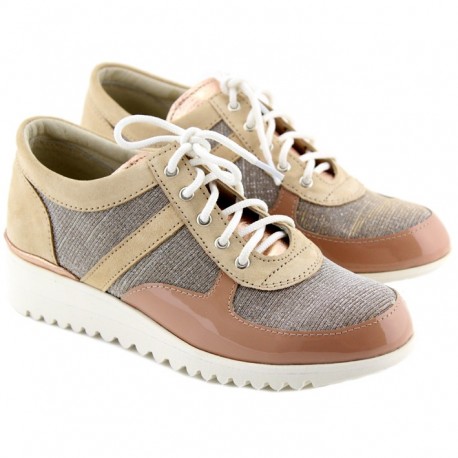 Sneakers con tacco nude