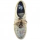 Sneakers con tacco beige e tessuto